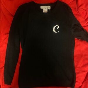 Sweater Project Black Pullover with White Letter